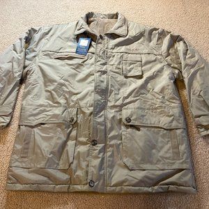 NEW Taiko Collection Mens Size 2XL Coat Hooded Beige Polyester